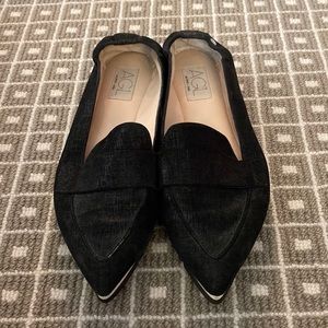 Black Pointed Toe AGL Loafers